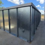 Square panel tank installation for potable water storage