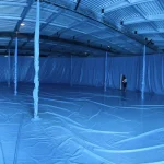 HDPE fire tank lining inside large water storage tank