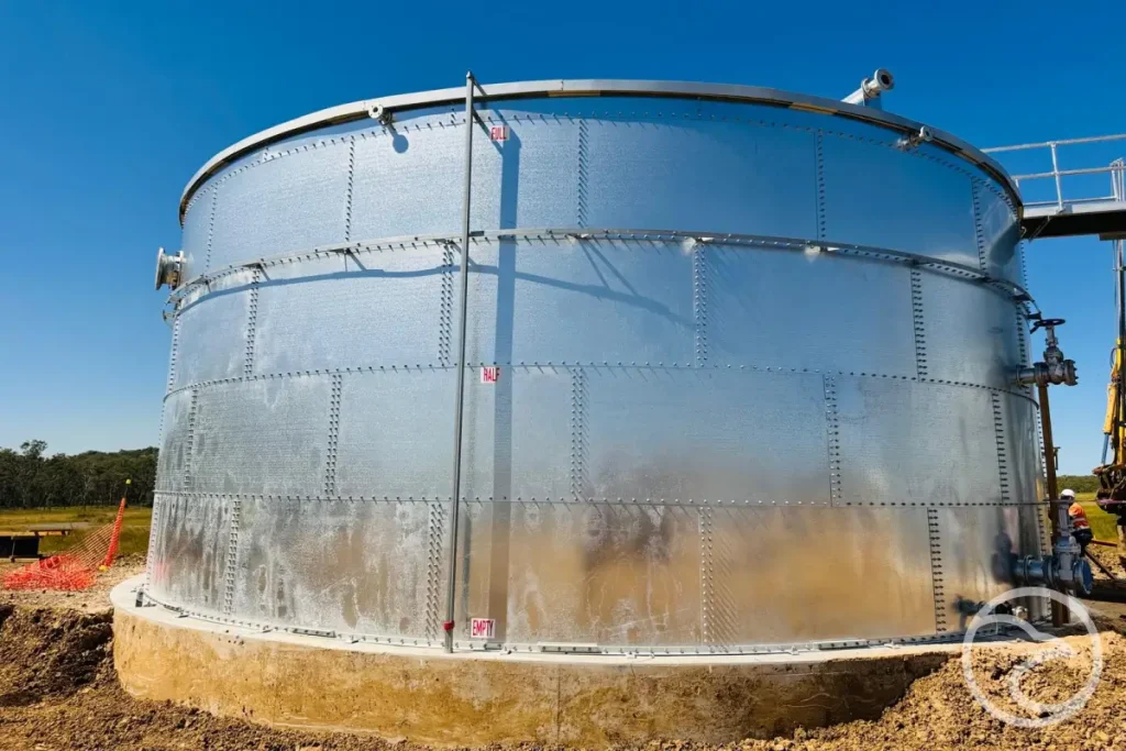 Large fire water storage system illustrating reliability challenges over time