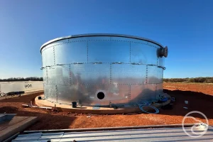 Fire water tank used in a regulated fire protection system