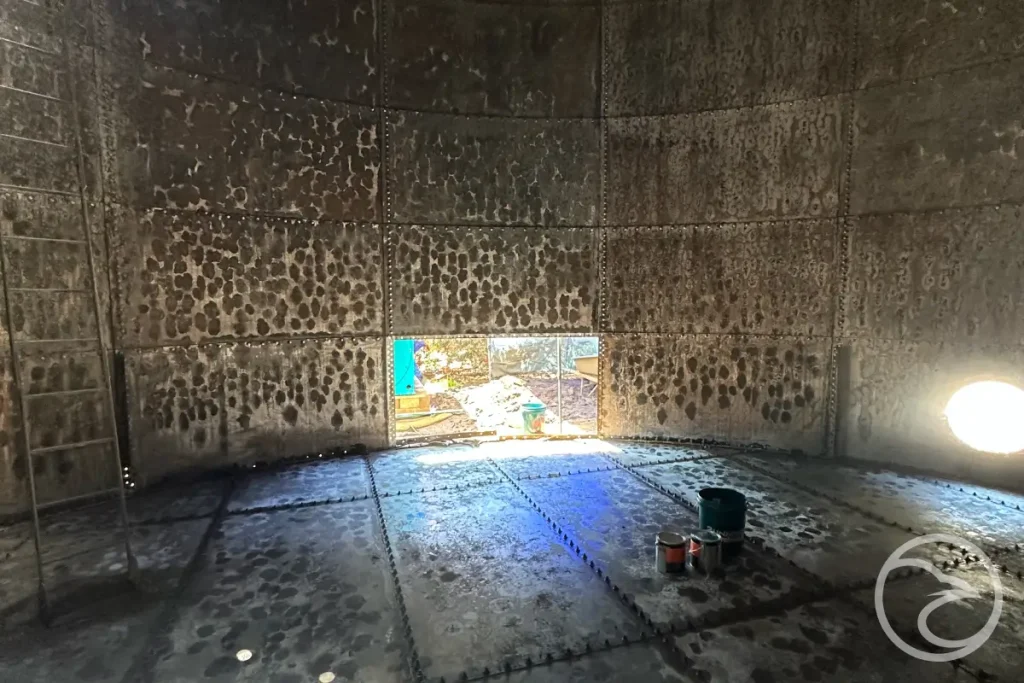 corrosion on industrial tank surface