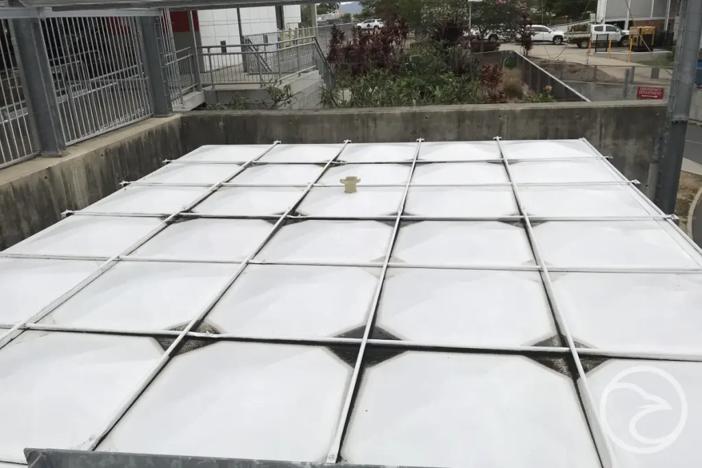 damaged grp surface with visible wear