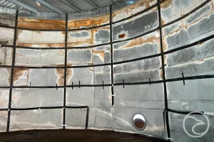 Signs of damaged water tank panels