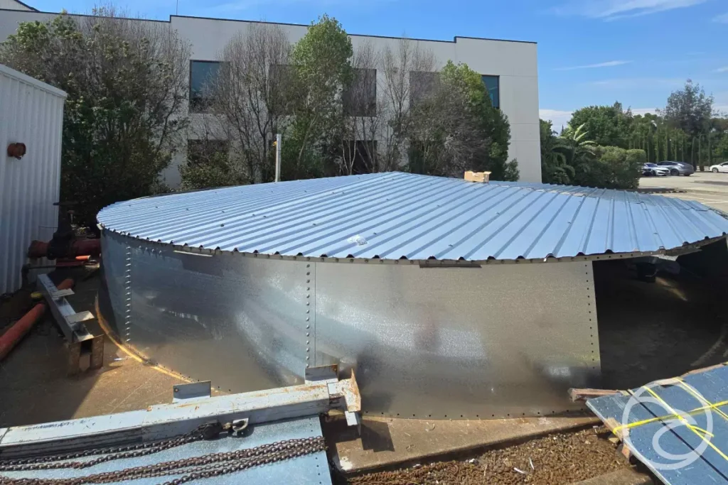 Water tank panel coating deterioration and surface wear