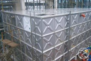 internal view of stainless steel water storage