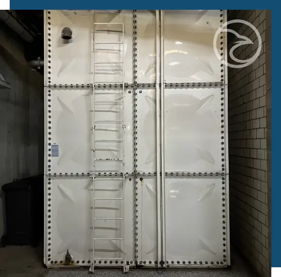 Sectional GRP tank for potable water storage