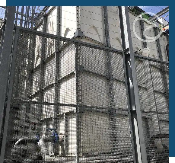 Commercial GRP water tank system installation