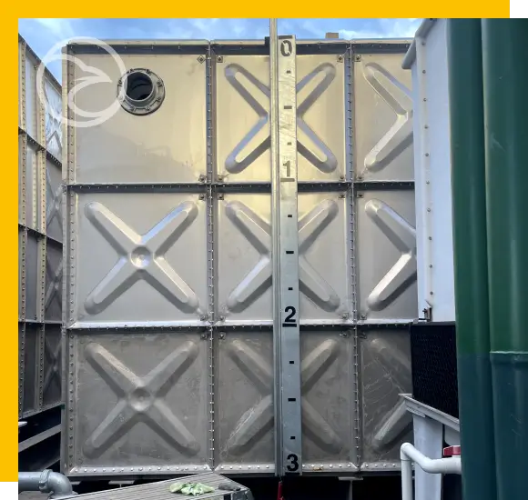 Square sectional tank assembly on site
