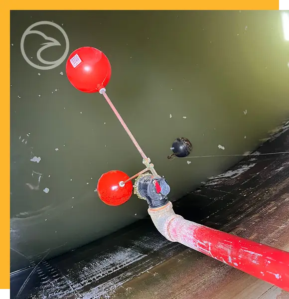 Water level inspection in a fire protection tank